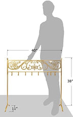 Red Co. 38” Snowflake Scroll Metal Freestanding Christmas Stocking Holder Stand with 8 Hooks, Gold - Image 4