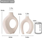 Levvohd Snuggle Hollow Ceramic Vase Set of 2 for Modern Nordic Home Decor - Image 5
