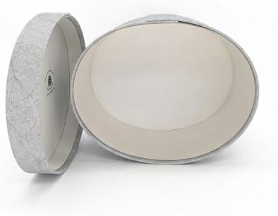 Sarah's Hat Boxes – Pale Gray with Metallic Silver Design Decorative Gift Box | Elegant Reusable Storage Boxes for Gifts, Keepsakes, Jewelry, or Special Items | Unique Printed Design - Image 2