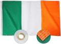 SYII Irish Flag 5x8 Ft Outdoor, Double Sided Sewn Stripes Ireland Flags with 2 Brass Grommets, Heavy Duty 210D Polyester Vivid Color for St Patrick's Day Decor by SYII