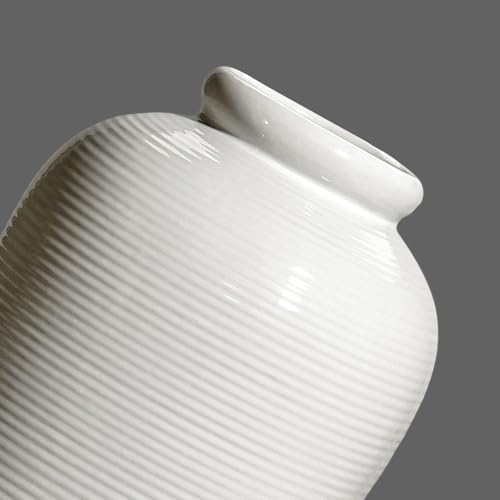 White Ceramic Vase for Centerpiece - 11 Inch Large Modern Boho Vase for Pampas Grass, Minimalist Decorative Flower Vases for Home Decor, Kitchen, Entryway, Mantel, Wedding Decor - Image 7