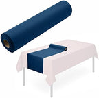 Disposable Table Runner for Dining Table, 16" x 48" 20-Pack Linen-Like Blue Paper Table Runners for Party, Wedding Or Event by SERVIETTO