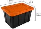Sterilite 6 Pack 27 Gal Industrial Storage Tote with Snap Fit Lids, Orange - Image 3