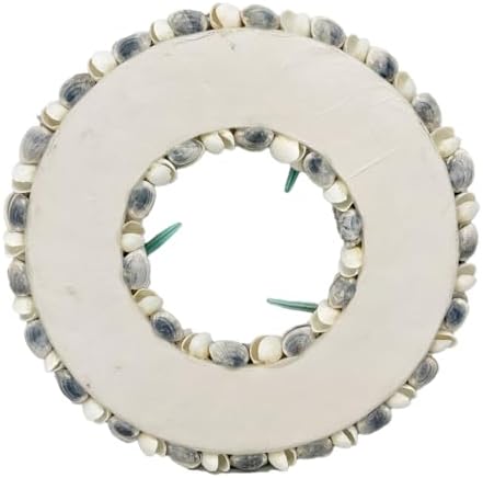 Natural Seashell Wreath w/Shells, Starfish, Pearls, Sea Snails - Spring & Summer Coastal Decor Beach House Indoor Door Wreath, 23in Blue/Aqua - Image 2