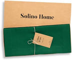 Solino Home 100% Pure Linen Table Runner Christmas Green, Fete 14 x 132 in - Image 5