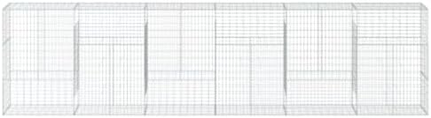 vidaXL Gabion Basket with Cover 236.2"x19.7"x59.1" Galvanized Iron - Image 5