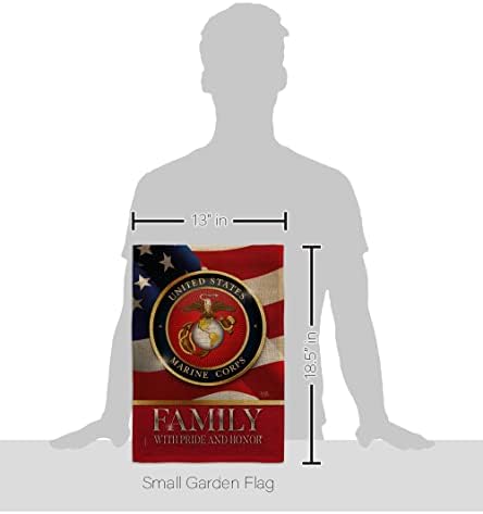 US Marine Family Honor Burlap Garden Flag - Set Wall Hanger Armed Forces Corps USMC Semper Fi United State American Military Veteran Retire Official - House Yard Gift Double-Sided 13 X 18.5 - Image 2