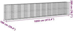 vidaXL Gabion Basket with Cover 413.4"x39.4"x78.7" Galvanized Iron - Image 3