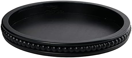Creative Co-Op Farmhouse Decorative Round Wood Tray with Hobnail Edge, Black by Unknown
