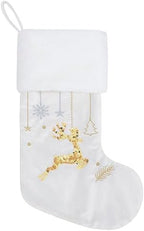 GEX Christmas Stockings 6 Pack for Family 20" Large Embroidered Luxury White Velvet with Gold Sequins Hanging Ornament Decorations for Fireplace Xmas Season (Set of 6) - Image 5