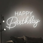 Happy Birthday LED Neon Signs Transparent Acrylic Lights Decor for Wedding Birthday Party Wall Home Bedroom Room Art Decoration with USB Light Modulator 5V - Image 3
