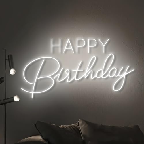 Happy Birthday LED Neon Signs Transparent Acrylic Lights Decor for Wedding Birthday Party Wall Home Bedroom Room Art Decoration with USB Light Modulator 5V - Image 3