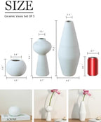 Modern Ceramic Vase Set - Decorative Small Flower Vases for Home Decor - Image 2