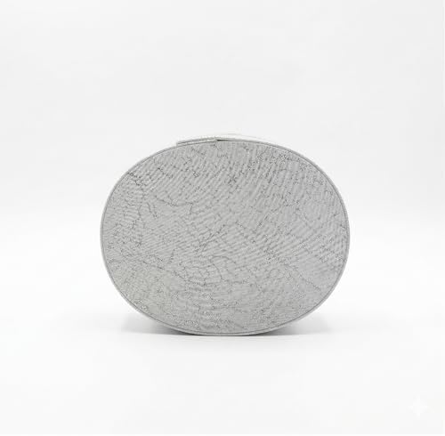 Sarah's Hat Boxes – Pale Gray with Metallic Silver Design Decorative Gift Box | Elegant Reusable Storage Boxes for Gifts, Keepsakes, Jewelry, or Special Items | Unique Printed Design - Image 4