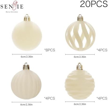 20Pcs Velvet Ornaments for Christmas Tree,2.36In Christmas Ornaments Set - Image 4