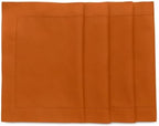 Solino Home Cotton Linen Placemats Cinnamon Hemstitch, 14 x 19 in, Set of 4 by SolinoHome