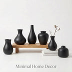 Black Ceramic Bud Vase Set of 10, Small Vases for Pampas Grass, Flowers, Mini Vases for Modern Home Decor, Minimalist Decor, for Living Room, Dining Table & Shelves - Image 2