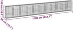 vidaXL Gabion Basket with Cover 433.1"x19.7"x59.1" Galvanized Iron - Image 3