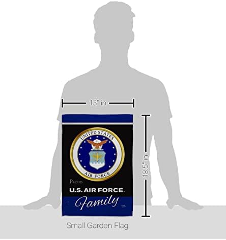 Air Force Proudly Family Garden Flag - Set with Stand Armed Forces USAF United State American Military Veteran Retire Official - House Banner Small Yard Gift Double-Sided Made In USA 13 X 18.5 - Image 2
