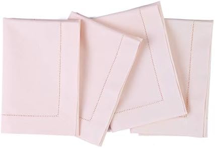 Solino Home Cotton Linen Cloth Dinner Napkins Pink, 20 x 20 in, Set of 4 by SolinoHome