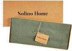 Solino Home 100% Pure Linen Table Runner Oil Green Long, Fete 14 x 144 in - Image 5