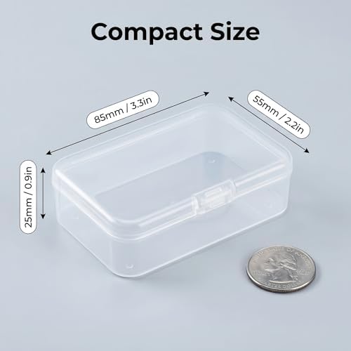 LJY 28 Clear Rectangular Plastic Boxes, 3.3 x 2.2 x 1 in for Buttons - Image 5