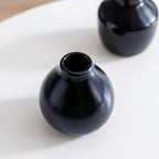 Black Ceramic Bud Vase Set of 12 Glossy Modern Flower Vases - Image 6