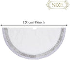 Valery Madelyn 60 Inch Sliver Christmas Tree Skirt for Tree Decorations - Image 5