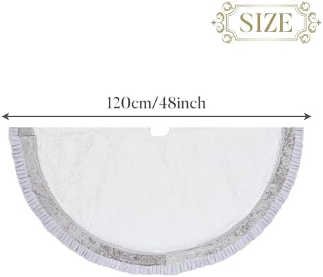 Valery Madelyn 48 Inch Sliver Christmas Tree Skirt for Tree Decorations - Image 6