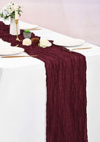 16 Pack Burgundy Table Runners 10FT Cheesecloth Table Runner Boho Gauze Table Runner Long Rustic Sheer Fabric Table Runners for Wedding Party Bridal Shower Farmhouse & Home Decor - Image 5