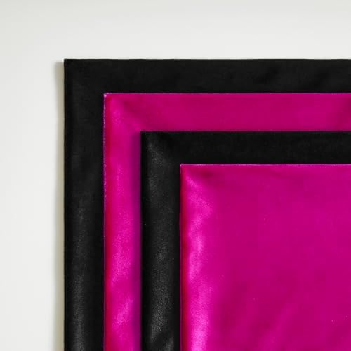 GIGIZAZA Pack of 4 Decorative Velvet Pillow Covers 20x20 Black Hot Pink - Image 5