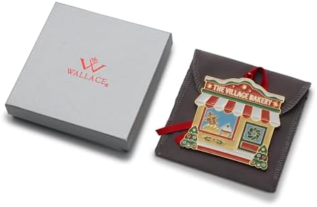 Wallace 2025 Gold-Plated Enamel Christmas Village Bakery Ornament - 2nd Edition Annual Collectible Series - 24K Gold Back, Dated, Gift Box and Velvet Pouch Included - Image 4