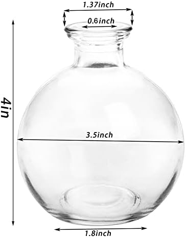 SOUJOY Set of 12 Small Glass Ball Bud Vase, Unique Mini Low Sitting Flower Vase, Clear Floral Centerpieces for Home Decor, Weddings, Floral Arrangements, Events, Parties - Image 2
