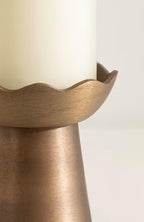 Kate and Laurel Alessia Modern Two-Piece Candle Holder Set, Set of 2, Antique Brass, Transitional Wavy Metal Candle Holders for Wax or Flameless Candles for Entryway or Living Room Decor - Image 5