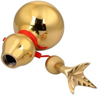 I-MART Brass Wu Lou Feng Shui Gourd, 10 Inch Gold Tone Tabletop Decor - Image 6