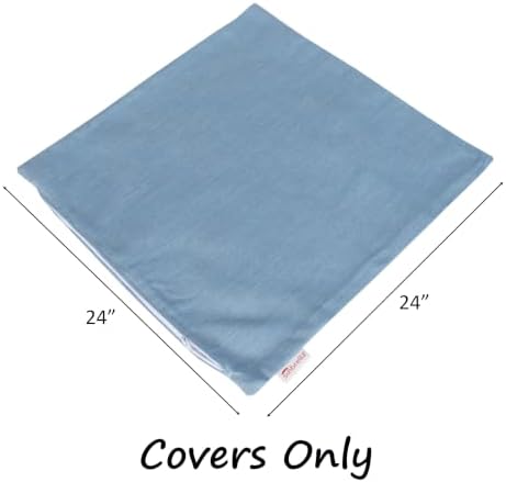 Outdoor/Indoor Sunbrella Throw Pillows Square Set of 2 Pieces 24 inch x 24 inch Cast Horizon - Cover Only, Insert Not Included - Image 5