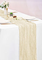 16 Pack Ivory Table Runner 10FT Cheesecloth Table Runner Boho Gauze Table Runners Long Rustic Sheer Fabric Cream Table Runners for Wedding Party Bridal Shower Farmhouse & Home Decor - Image 6