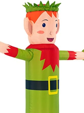 LookOurWay Air Wavers Inflatable Tube Man Set - 6ft Elf Air Waver with Air Dancer Blower - Inflatable Advertising Tube Guy with Flapping Waving Arm - Christmas and Holidays - Outdoor Business Sign - Image 4