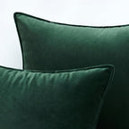 MIULEE Decorative Army Green Velvet Euro Sham Throw Pillow Covers 28x28 in - Image 2