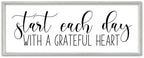 SRSZHIYUE Start Each Day With A Grateful Heart Sign, 40"×15", White by Unknown