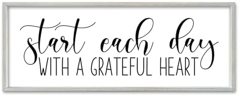 SRSZHIYUE Start Each Day With A Grateful Heart Sign, 40"×15", White by Unknown