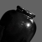 Black Vase for Home Decor, 11 Inch Tall Ceramic Flower Vases for Centerpiece, Modern Decorative Minimalist Vase for Pampas Grass, Textured, Living Room, Entryway, Kitchen Counter Decor - Image 7