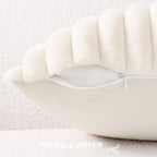 Pallene Faux Fur Decorative Throw Pillow Covers 26x26 Set of 2, Cream White - Image 3