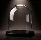 Glass Cloche Bell Jar Display Dome 6x7 Inch, Clear High Borosilicate Glass Bell Jar with Black Wooden Base, Dustproof Display Case for Plants Candles Jewelry Home Wedding Decor - Image 2