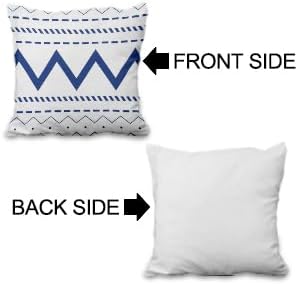 4 Pcs/Set Geometric Throw Pillow Covers Boho Home Sweet Home Decorative Minimalist Strips Plants Linen Pillow Cases for Outdoor Sofa Couch Decorative, 22"x22", Blue White - Image 5