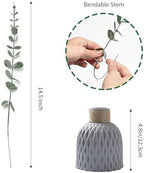Fake Plants, 200Pcs Eucalyptus Stems Artificial Flowers, Fake Eucalyptus Leaves Stems, Plastic Grey Green Touch Leaf Branches for Home Office Flowers Bouquet Centerpiece Wedding Decoration - Image 2