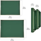 Serving Trays Set of 2, Decorative Plastic Serving Trays with Handles, Party Tray for Food, Coffee Table, Ottoman, Bathroom, and Living Room (Emerald Green) - Image 5