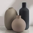 Smiletag Ceramic Modern Farmhouse Vase, Neutral Small for Table, Living Room, Shelf, Bookshelf and Entryway Décor, Set of 3 by ZUNAHOMEK%C4%B0TCHEN