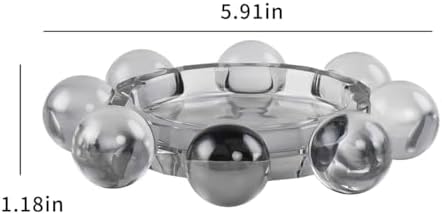 Crystal Bubble Candle Dish, Round Pillar Candle Holder Plate Stand for Table Centerpieces, Modern Decorative, Home, Party, Wedding Decor (Advanced Grey) - Image 3