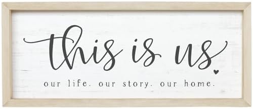 Simply Said, INC Farmhouse Frames 10" x 24" Sign - This is Us, Our Life, Our Story, Our Home by SimplySaidINC